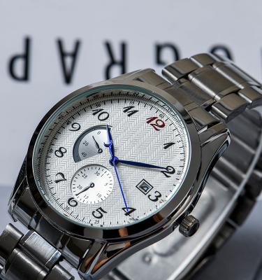 China Custom OEM Logo Luxury Classic Winder Day/Date Sliver Quartz Watch Men Wristwatches for sale