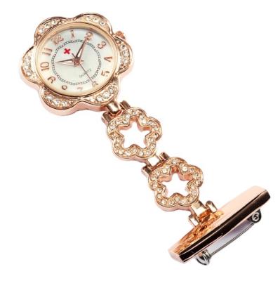 China Fancy Diamond Flower Round Antique Pocket Watch For Ladies Dress Watch for sale