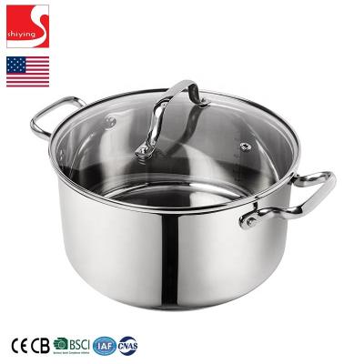 China Dishwasher Safe Safe Induction Dutch Oven Cookware SY Stainless Steel Kitchenware 5 Quart Silver Casserole Cooking Pot for sale