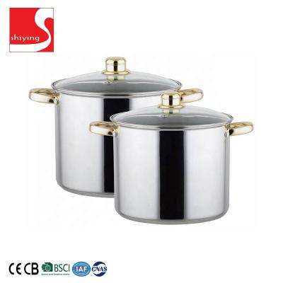 China Sustainable Kitchenware SY Stock Pot Nickel Free Stainless Steel - Mirror Polished Stock Pot With Lid for sale