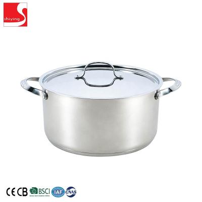 China Sustainable 8QT stainless steel cooking pot cookware casserole with flat lid 8 liters for sale