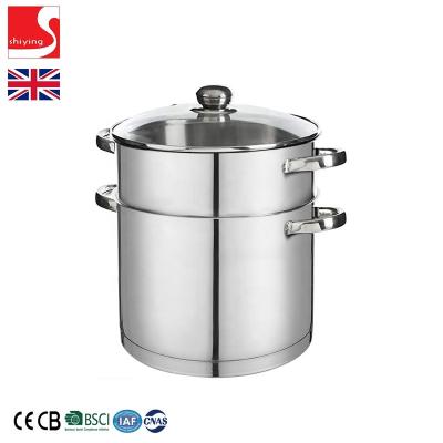 China Viable SY couscous steamer stainless steel induction kitchenware and ceramic glass 11 liters pasta steamer diameter 26cm for sale