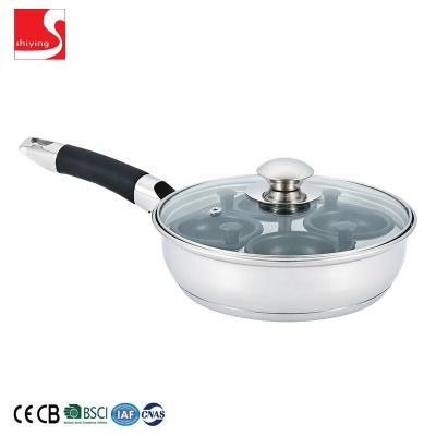 China Viable SY-Kitchenware Stainless Steel Egg Poacher Cooker Casserole with 2/4/6 Pcs Non-Stick Egg Cups for sale