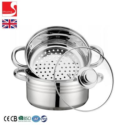 China SY Cookware Viable 10-Piece Pan Set Induction Stainless Steel 304 Cooking Pots and Pans for sale