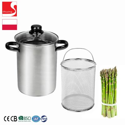 China Sustainable Induction Gas Pot Pasta Insert Basket Asparagus Stainless Steel High Casserole 18/10 201 for sale