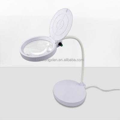 China 10x ID Maintenance Reading Embroidery Desktop Plastic Magnifying Glass with LED Light for sale