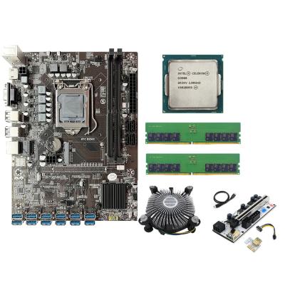 China B250C to USB3.0 12XPCIE Desktop Motherboard with 2*4G RAM G3900CPU and CPU Fans 12PCS 010Plus Riser for sale