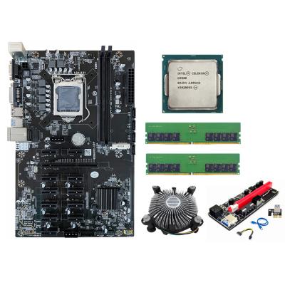 China Desktop motherboard set ATX 12GPU B250 LGA1151 with G3900 cpu fans PCI-E pcie riser 009 support ssd M.2 and DDR4 RAM cpu and for sale