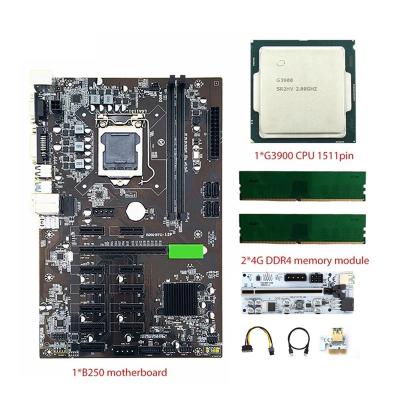 China New Machine B250 Desktop Motherboard Set With G3900 High Speed ​​PCI-E Graphics Card Adapter Card 1X And ​​DDR4 4G RAM And USB3.0 To 16X for sale