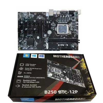 China Factory Price New Version ATX 12GPU B250 LGA1151 Motherboard DDR4 Expert Desktop Motherboard With M.2 SSD for sale