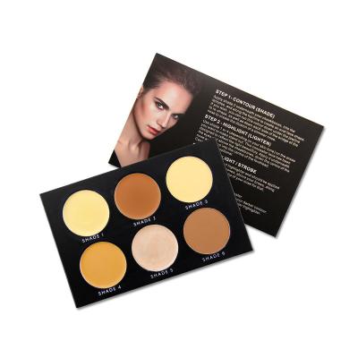 China Moisturizer Face Makeup Concealer Palette Low Natural Private Label 6 Color Contour Palette for sale