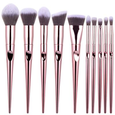 China Angular Blush 10 Pieces Synthetic Makeup Brushes Custom Your Own Logo Make Up Brush Set For Face for sale