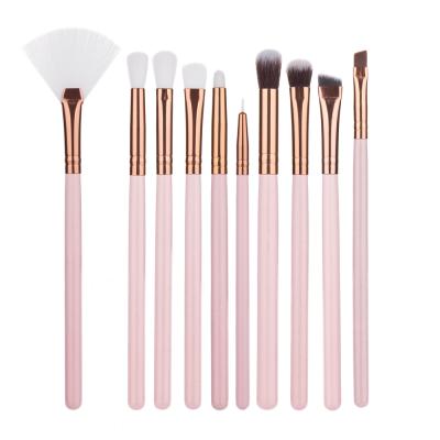 China Angular Blush Professional Eye Makeup Brush 10 Pieces Makeup Brush Set Eyeshadow Wholesale With Private Label for sale