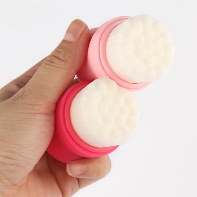 China Dual Spot Hair Brush Synthetic Silicone Face Brush Private Label Brand Face Cleansing Brush for sale