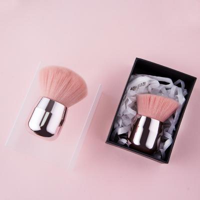 China Single Portable Smudge Brush Powder Base Contour Brush Blush Pink Makeup Loose Kabuki Powder Brush for sale