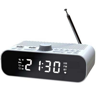 China Home bedside alarm clock radio radio with radio speaker USB mp3 playback (BT), 5 level dimmer, nap, FM preset for sale