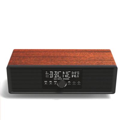 China Home Radio Retro Wooden Clock DAB/FM Radio with (BT) Wireless Stereo Speaker, Dual Alarm, Built-in Battery, Good Sound qualityspeaker for sale