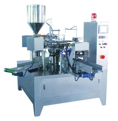 China Flat Rotary Automatic Beverage Bag Paste Liquid Pouch Filling And Sealing Machine For Tomato Sauce Peanut Butter for sale