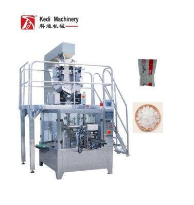 China Sugar Automatic Premade Zipper Bag Garment Filling And Sealing Machine Weighing Gasket for sale