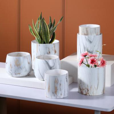 China Modern Art Decor Various Styles Indoor Small Ceramic Bulk Flower Pots For Living Room for sale