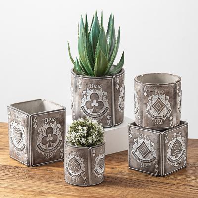 China CLASSIC Europe Square Flower Pots Cement Pots For Plants Flower Pot Garden For Planting Flowers for sale