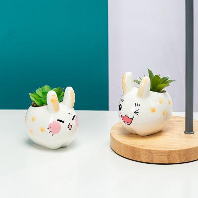 China CLASSIC Cute Animal Ceramic Vase Planter Potted Flower Plant Desktop Pot For Artificial Flower for sale