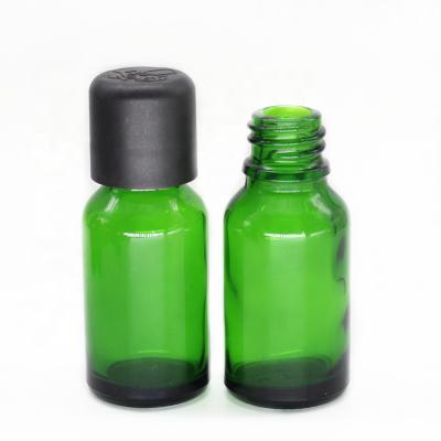 China Euro 20ml 30ml Personal Care Bottle Green Glass Cosmetic Dropper Bottle With Child Proof And Tamper Proof Cap For Essential Oil for sale