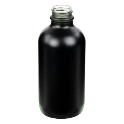 China 120mL Matte Black Essential Oil E-Liquid Boston Round Glass Bottle With 22/400 Neck, 4 Ounce Glass Bottle Matte Black for sale