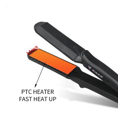 China Stylish Hair Straightener Factory Customized Black Flat Iron Hair Straightener Variable LCD Display Hair Straightener for sale