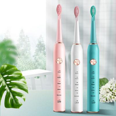 China 5 Frequency Modes Factory Private Label Cleaning Custom Adult Toothbrush Led Teeth Whitening Sonic Electric Toothbrush for sale