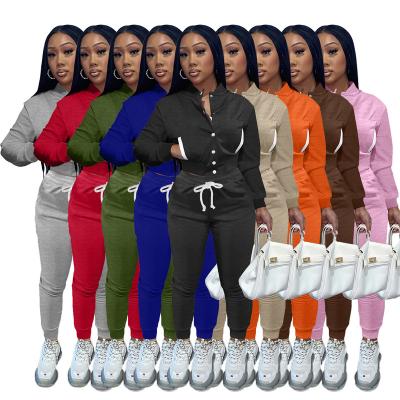 China Anti-pilling anti-pilling straight jacket plus fleece sweater baseball sports suit uniform women autumn and winter thick two-piece pants for sale