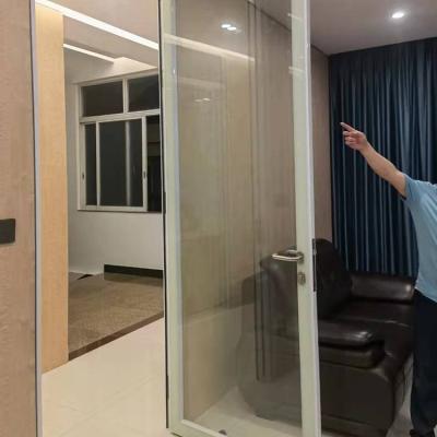 China Sound Insulation Hidden Frame Room Partition Glass Door Profile Window Modular Aluminum Door for sale