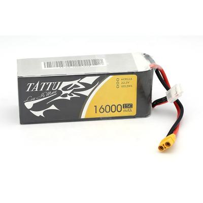 China Toys TATTU 16000mAh 22.2V 6S LiPO Battery Burst 25C for Big Charging Multirotor FPV Drone Hexacopter Octocopter for sale