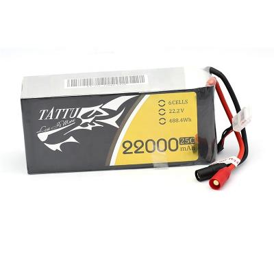 China Toys TATTU 22000mAh 22.2V 6S LiPO Battery Burst 25C for Big Charging Multirotor FPV Drone Hexacopter Octocopter for sale