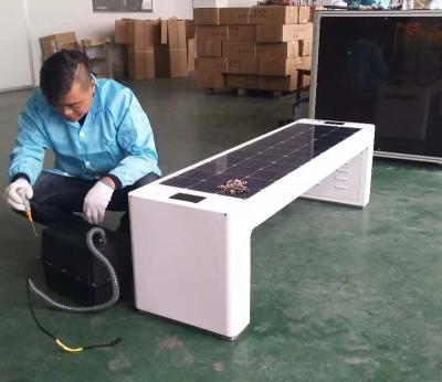 China Modern hot sale galvanized steel usb smart wifi solar bench for park for sale