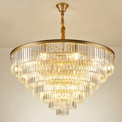 China Modern K9 Crystal Luxury Chandeliers Gold Hotel Lobby Hanging Lights Pendant Lights Chandeliers for sale