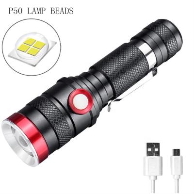 China Zoomable Led Light Hot Selling Hand Camping Flashlights High Power Rechargeable Zoom Led Flashlights Torch for sale