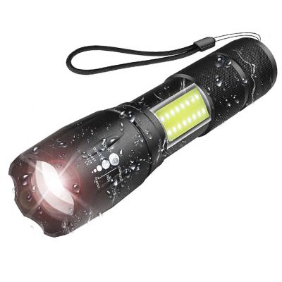 China Zoomable Led Mini Flashlights Rechargeable Tactical Zoomable Mini Self-Defense Flashlights USB Waterproof Led Torches for sale