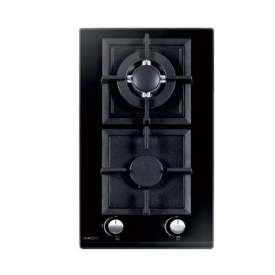 中国 Hotel Artmoon Factory Singapore 2 Burner Glass Gas Hob 30cm 販売のため