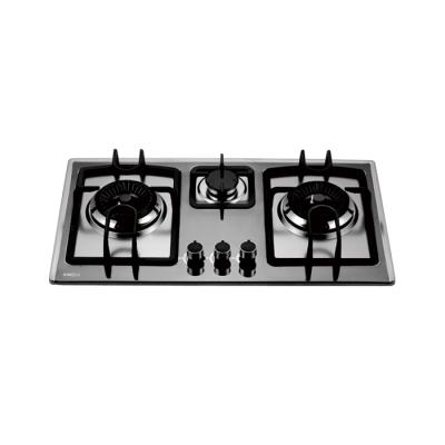 China Hotel Build In Gas Stove 3 Burner For Home Appliance à venda