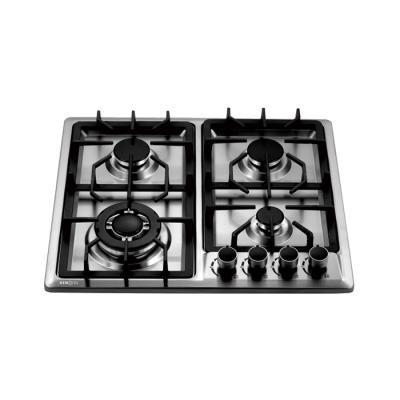 China Hotel Stainless Steel Flat Top 4 Burners Gas Stove Hob , Cast Iron Pan Backs Italian Corner Gas Hob en venta