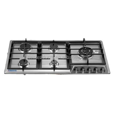 중국 Garage Stainless Steel Tempered Glass Gas Stove 5 Burners 판매용