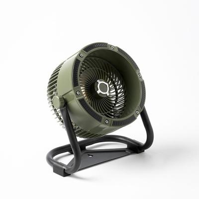 China Desktop fan Outdoor Desktop Camping Fan Convenient Green And Apricot Headlamp Folding Storage Small Fan for sale