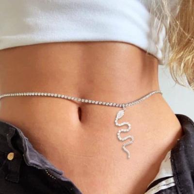 China FASHIONABLE new design waist chains snake rhinestone body chains for women for sale