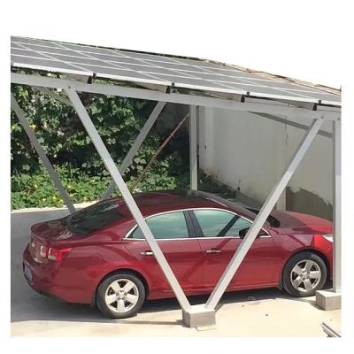 China Aluminum alloy and stainless steel solar parking lot with aluminum frame, solar parking rack rack, solar power car retractable garage for sale