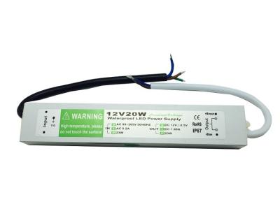 China 20W LED Driver Power Supply Solid For Interior / Exterior Silver White Color for sale