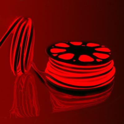 China Amusement Park Red Neon Light Strip , 8 X 16MM Super Flexible Neon Led Rope Lights for sale