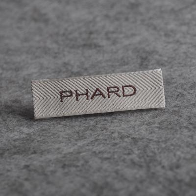 China Viable Free Design Collar Label For Garment Woven Label Twill End Fold Back Head Neck Label Tagsfor Clothes For Shirts for sale