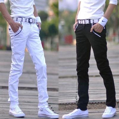 China Anti-pilling 2021 Wholesale Fashion Spring Summer Street Wear Twill Pants Mens Casual Pontallon Homme Black White Skinny Pants for sale