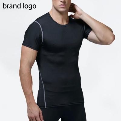 China Hot-sale Men's Breathable Tights Sports Quick-Drying Basketball Shortsleeve Training Bottoming Running Shirt Joggers Fitness T-Shirts for sale